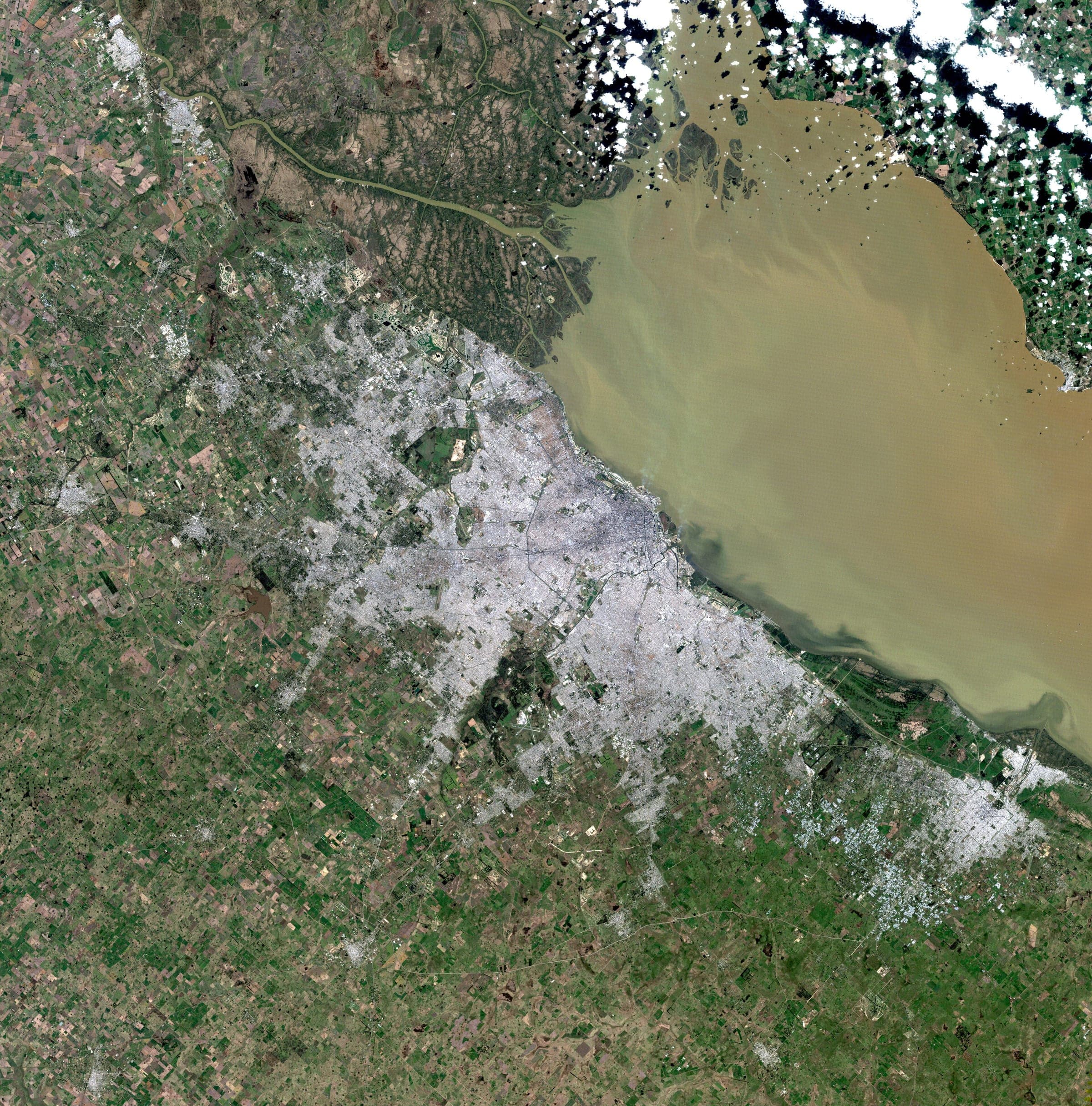 Satellite capture of Buenos Aires, Argentina, recorded from orbit