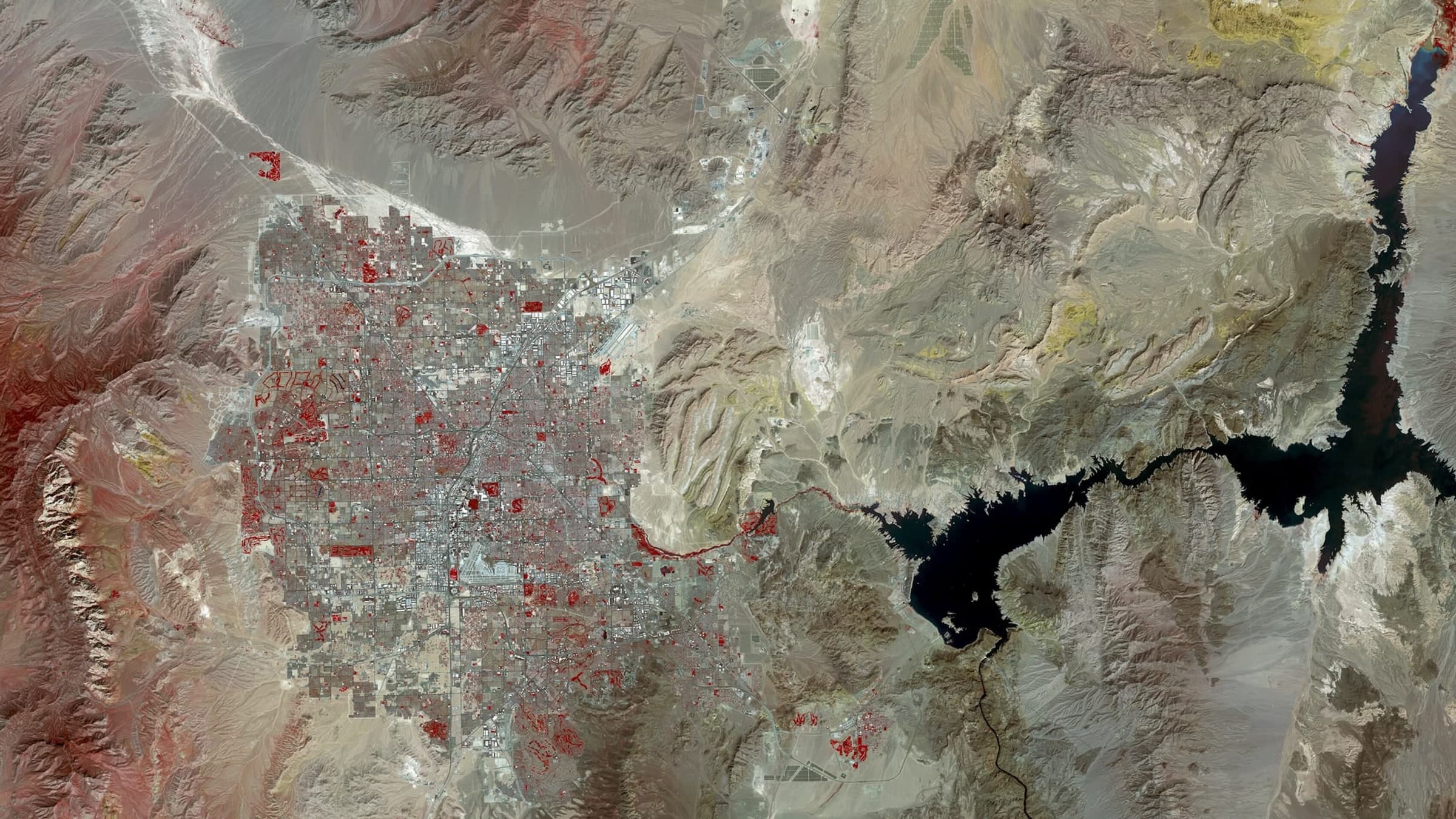 Satellite capture of Las Vegas, United States, recorded from orbit