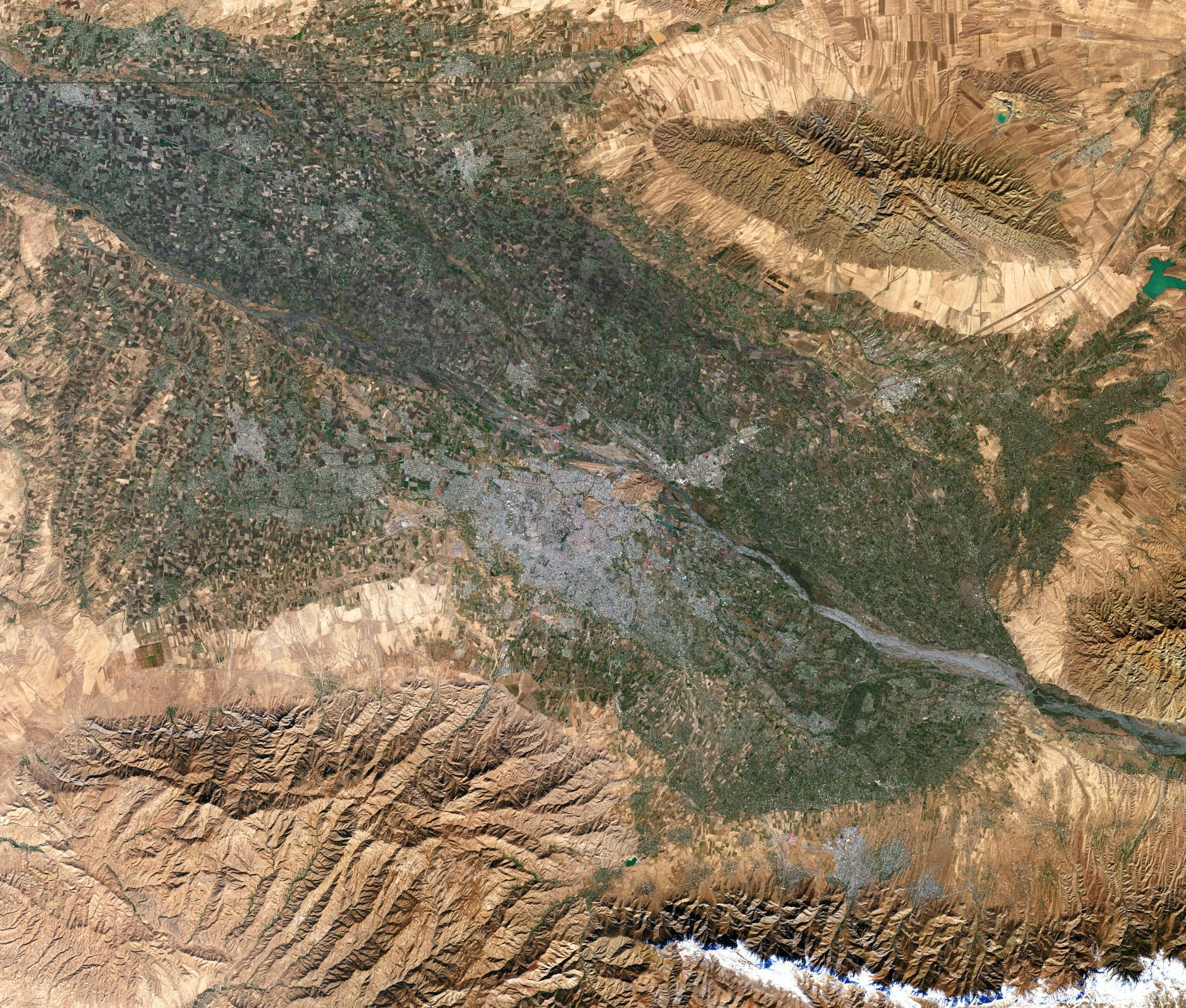 Satellite capture of Samarkand, Uzbekistan, recorded from orbit
