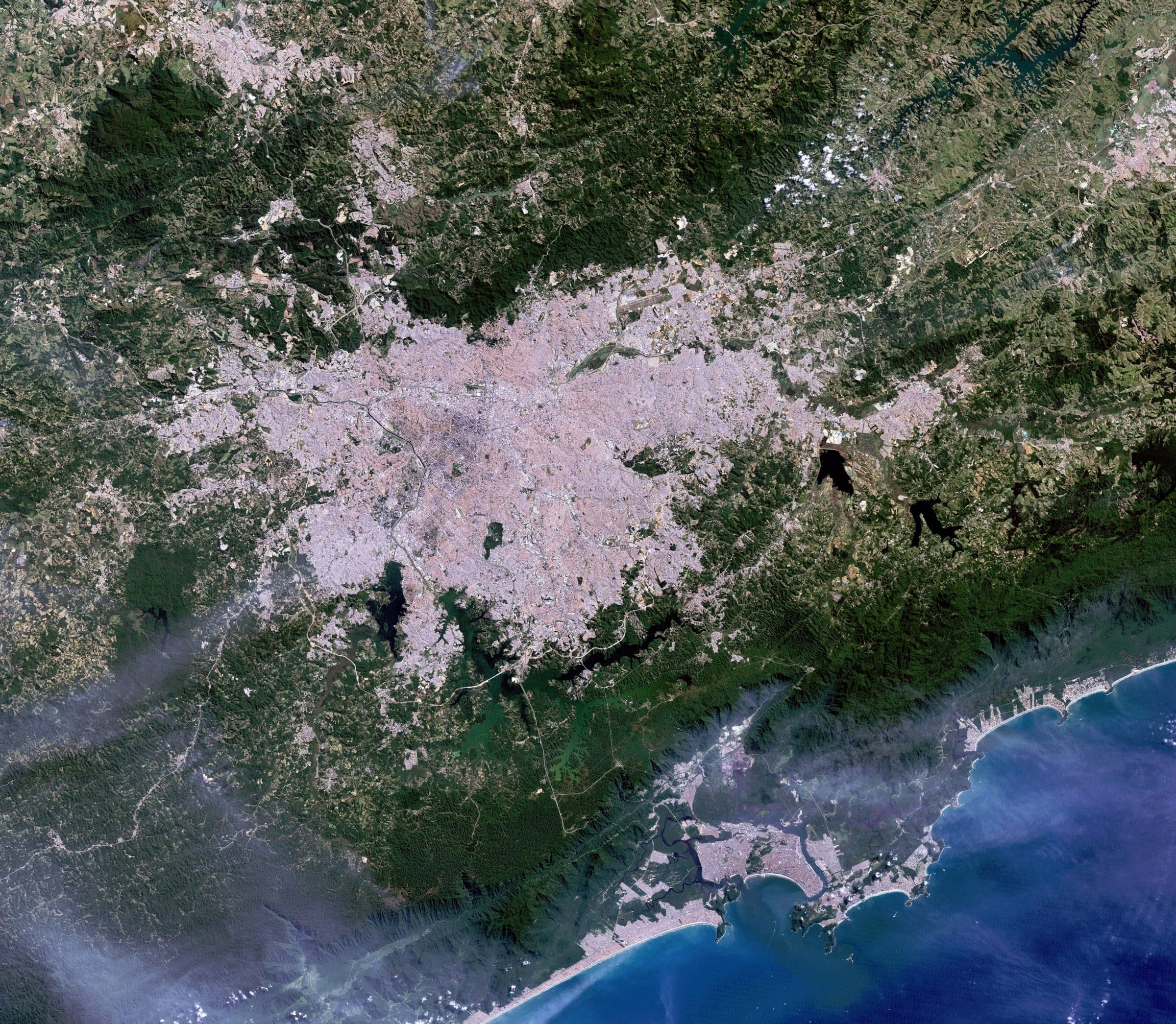Satellite capture of São Paulo, Brazil, recorded from orbit